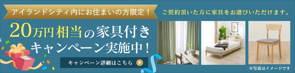 20万相当の家具付きキャンペーン